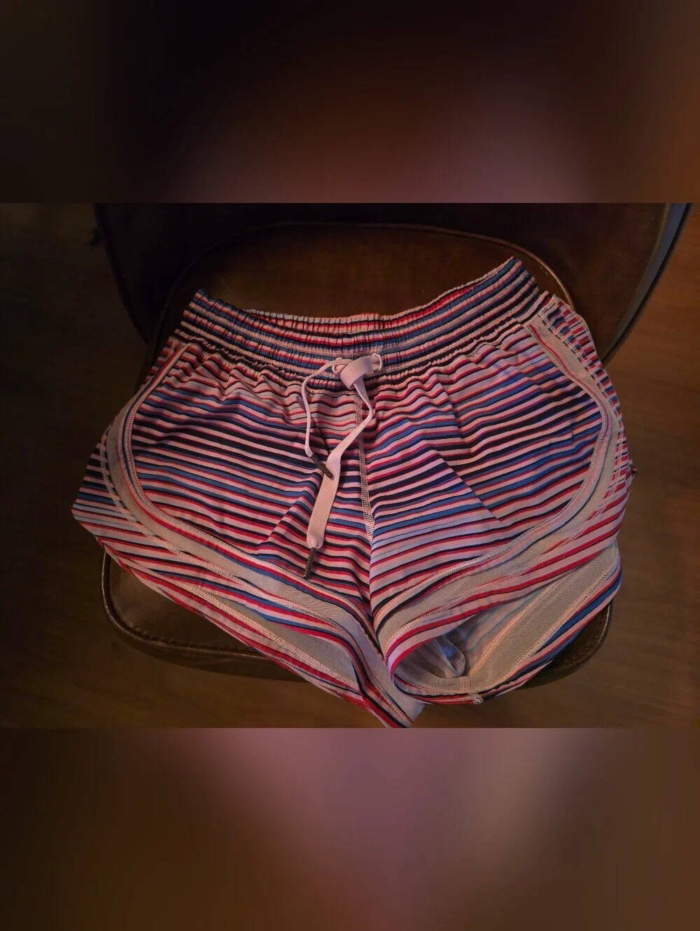 Lululemon Striped Pink & Blue Women's Lounge Shorts